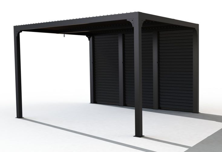 Pergola bioclimatique 10,8 m² - brise-soleil orientable 1 côté 3,6m