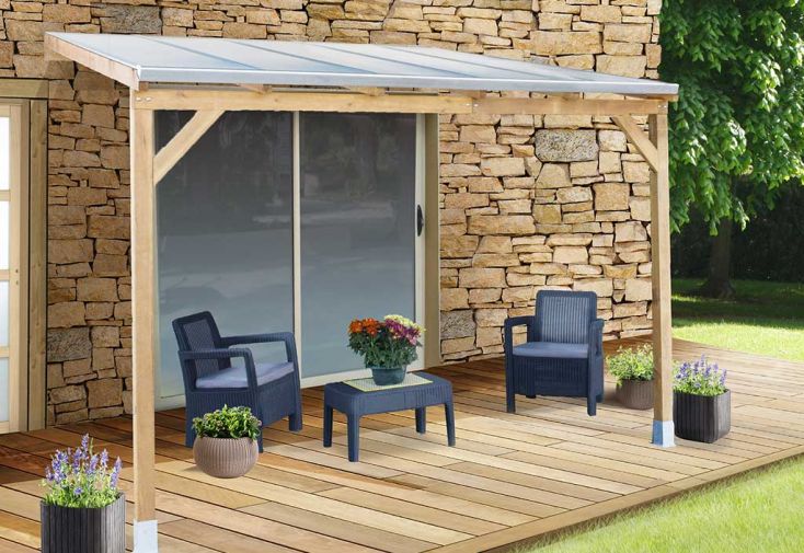 Tonnelle de Jardin 3x3 m Structure en Aluminium Toit Polycarbonate