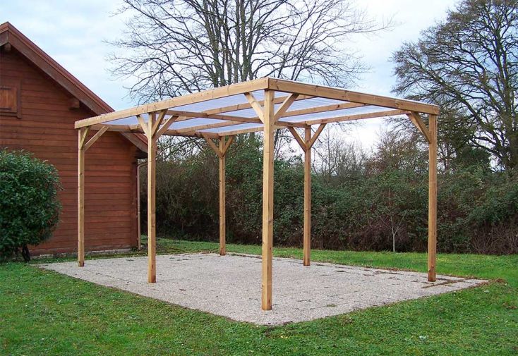 Pergola en Bois d’Épicéa Traité avec Couverture en PVC Thonon 15 m² 