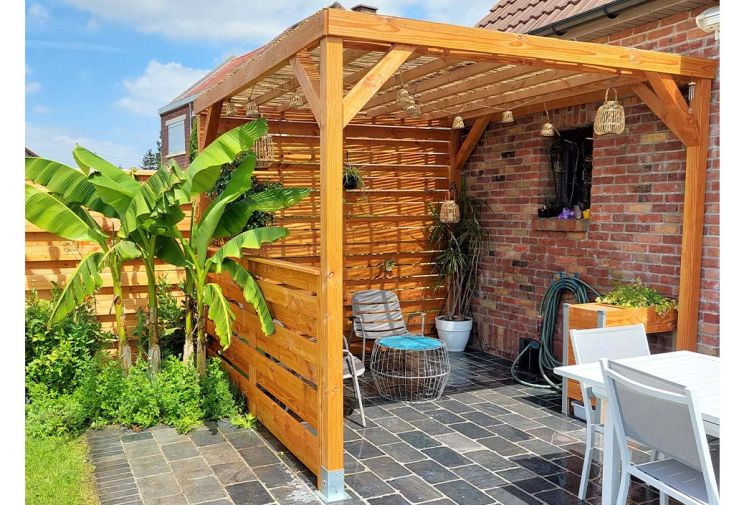 Pergola modulable en bois Douglas 2,90 x 2,90 m