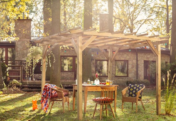 Pergola en bois traité sous pression – 300 x 300 x 215 cm