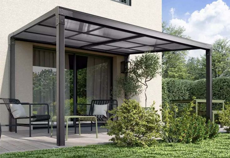 Pergola en aluminium et polycarbonate Lina – 11,9 m² 