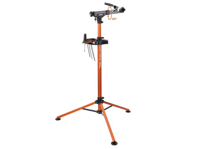 Pied d'atelier pour vélo pliable et réglable en hauteur