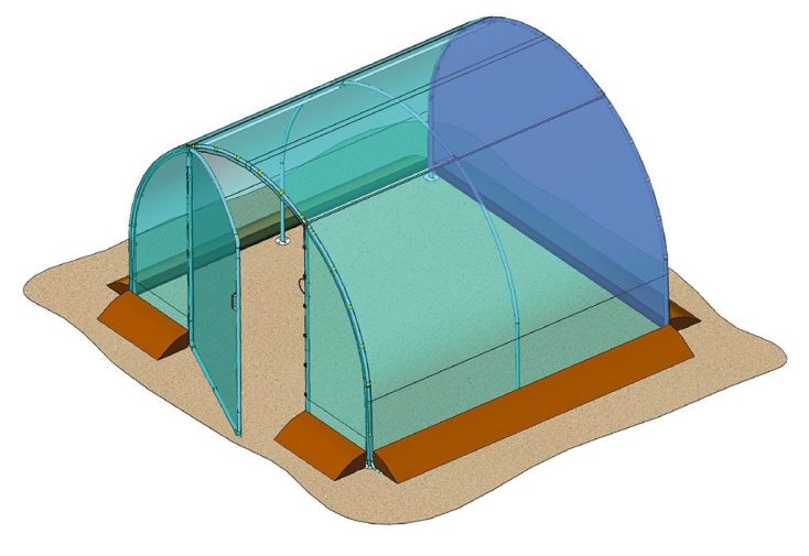 Bâche de Pignon Arrière pour Serre de Jardin Tunnel Richel 3x3 Pied Droit