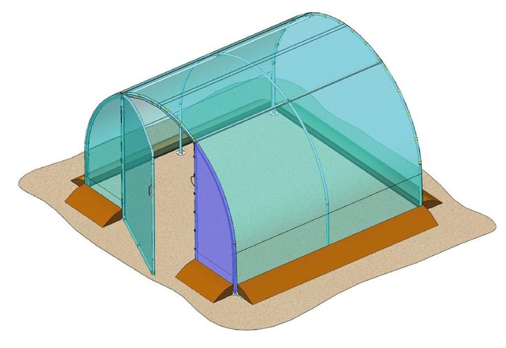 Bâche de Pignon Avant Latéral pour Serre de Jardin Tunnel Richel 3x3 Pied Droit