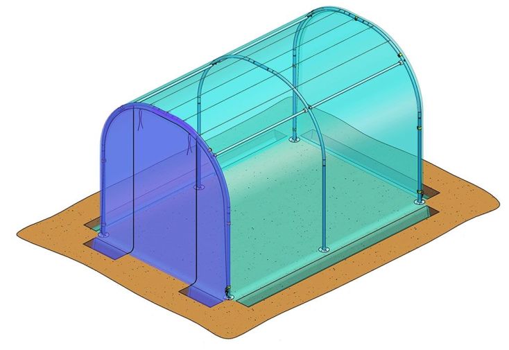  Bâche de Pignon Avant pour Serre de Jardin Tunnel Richel 2x3 et 2x4 Pied Droit