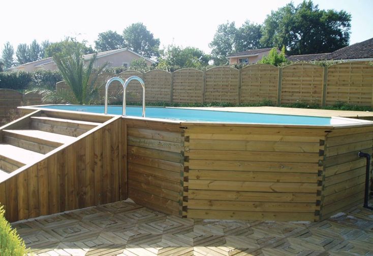 Piscine Bois Hors-Sol Ovale - Oblong 390 x 620 cm