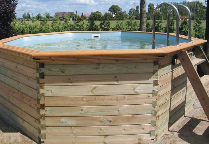 Piscine octogonale en bois Octoo 4,2 – Ø 420 cm