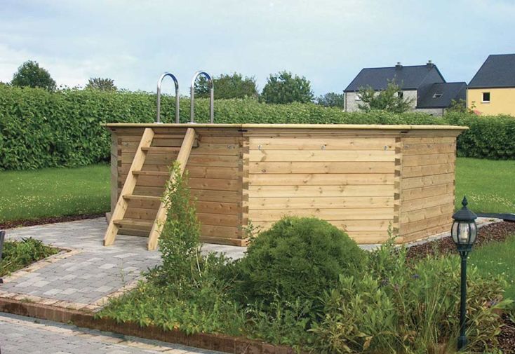 Piscine octogonale en bois Octoo 4,0 – Ø 400 cm