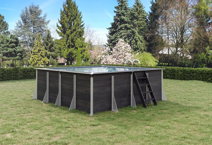 Piscine hors-sol en composite et acier Milly 3,65 x 3,65 m