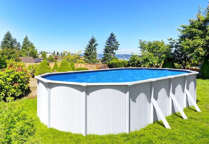 Piscine en Métal Hors-Sol Ovale Saphir 760x390cm + Accessoires