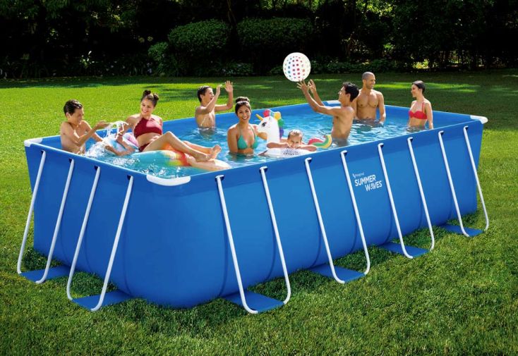 Piscine hors-sol tubulaire rectangulaire – 4,88 x 2,44 x 1,22 m - Summer  Waves