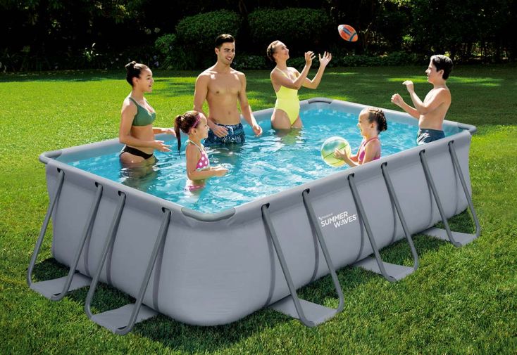 Piscine hors-sol tubulaire rectangulaire -  4 x 2 x 1 m