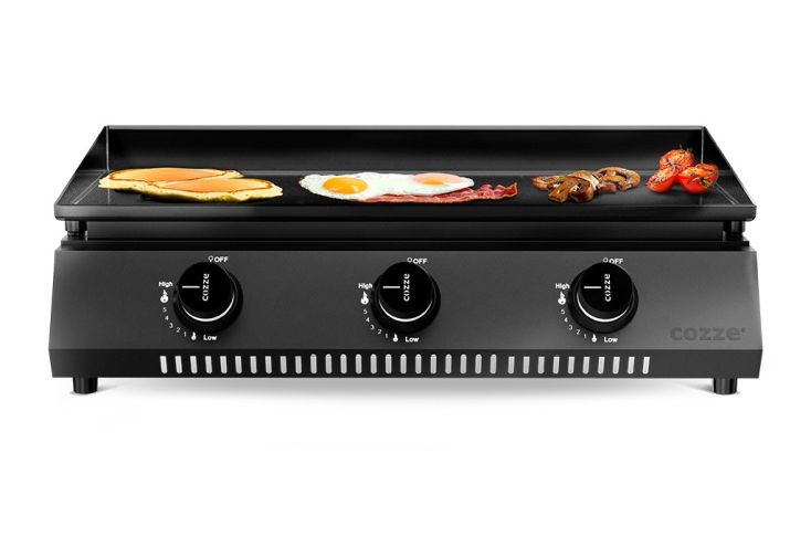 Plancha gaz en acier galvanisé 3 brûleurs 6,6 kW – 66 x 45 x 22 cm