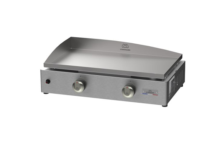 Plancha à gaz en inox Le Marquier 2 brûleurs 4 kW – 57 x 34 cm