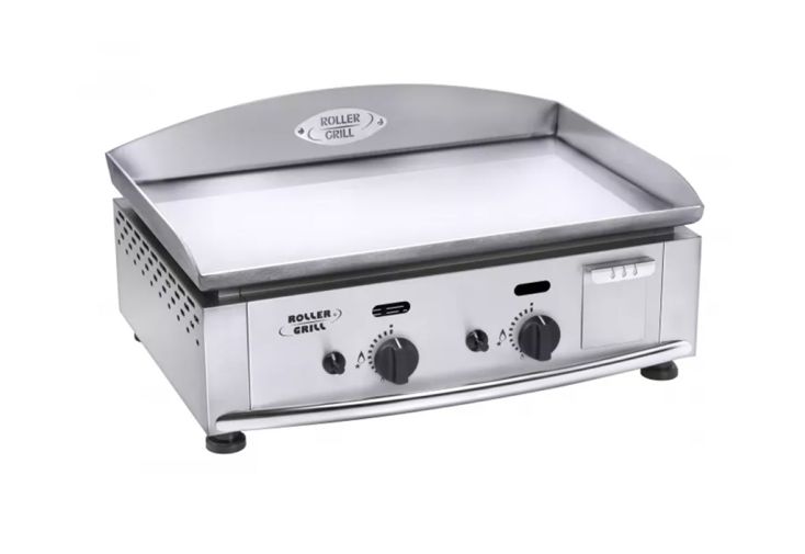 Plancha à gaz en inox 2 brûleurs 5,5 kW - 59 x 38 cm