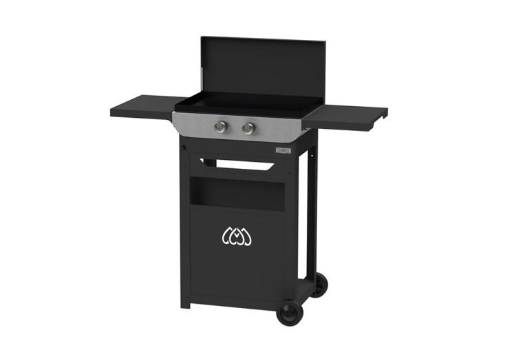 Plancha à gaz Le Marquier 2 brûleurs 5,4 kW + chariot – 60 x 40 cm