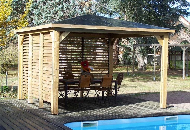 Pool House en Bois 2 Parois Blueterm 12 m²