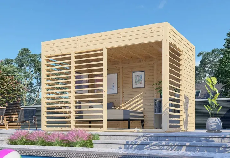 Pool House en bois 8 m² 19 mm - 234 x 337 cm