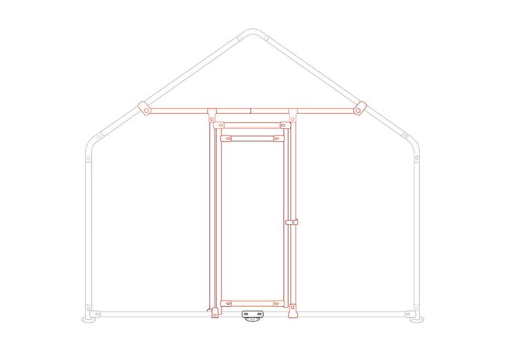 Porte pour enclos à poules en métal galvanisé – 60 x 170 cm