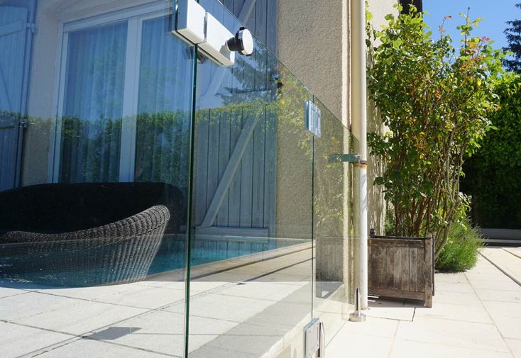 Portillon de piscine en verre et inox – 1 x 1 m