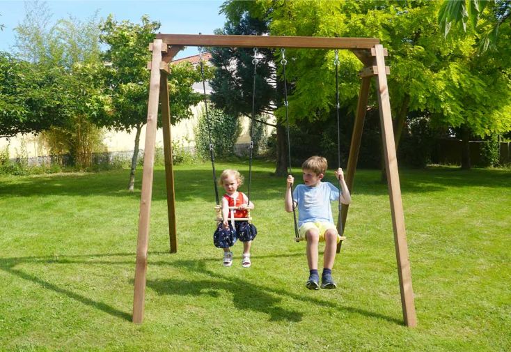 Portique En Bois Eco Friendly 1 Balancoire 1 Siege Bebe Ambre Soulet