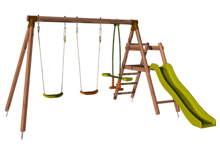 Portique Bois Avec Toboggan 2 Balancoires 1 Face A Face Figue Soulet Portique Bois Avec Toboggan 2 Balancoires 1 Face A Face Figue Soulet