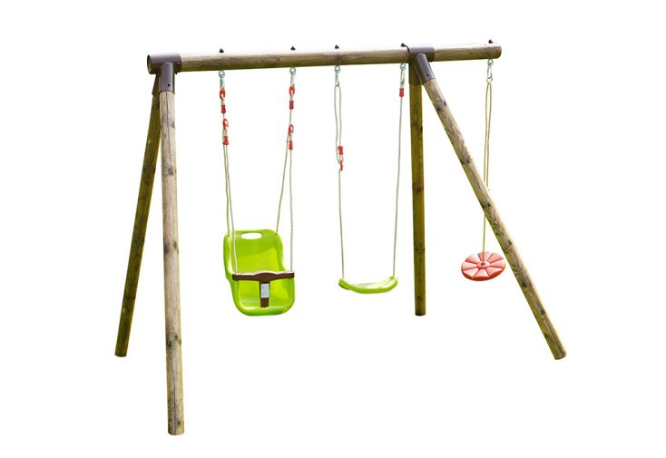 Portique  en bois pour enfants de 3 à 12 ans avec 3 agrès - Tiago