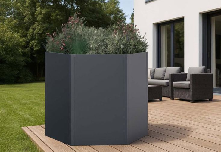 Potager surélevé en acier galvanisé Varia 77 - 100 x 77 cm