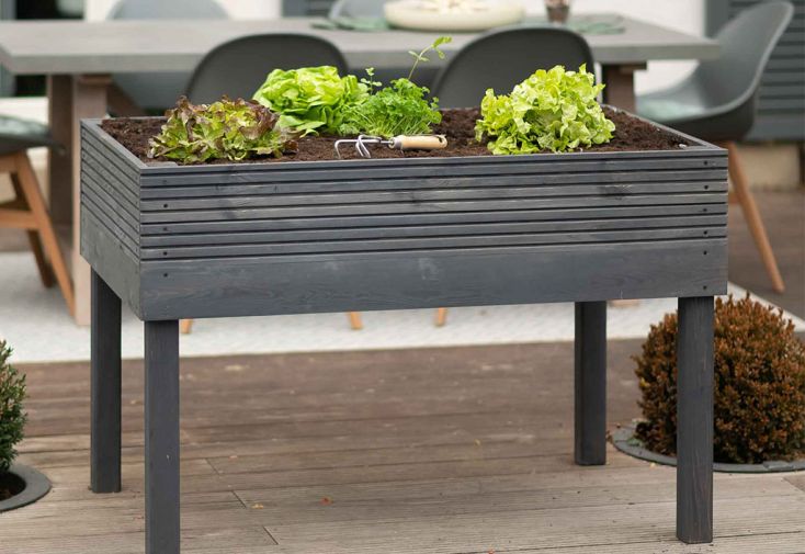 Carré potager sur pieds en bois de pin – 119 x 75 x 79 cm