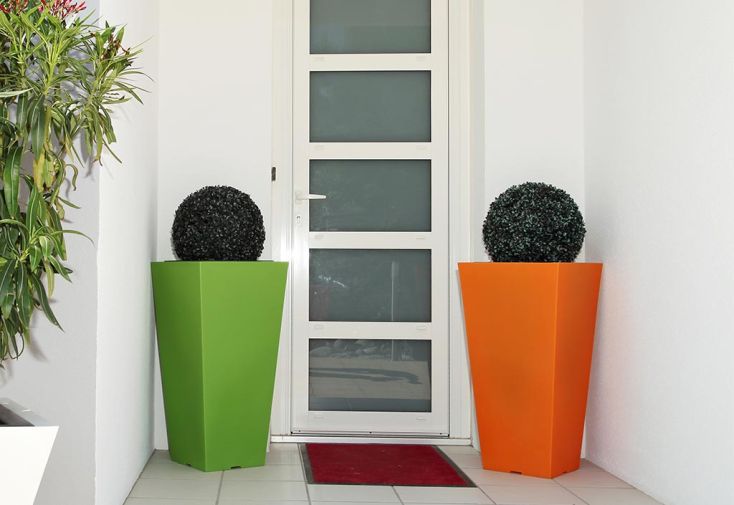 Pot de fleurs en plastique Stark S simple ou double paroi (40/27 x 80 cm) - Green  City