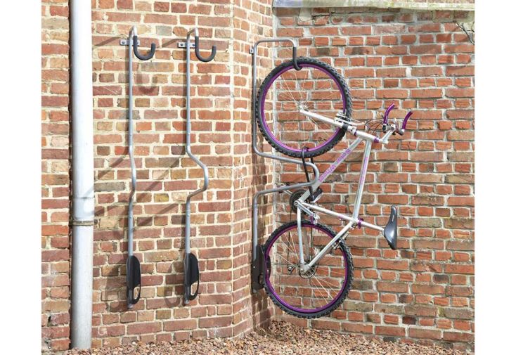 Range-vélo mural en acier avec arceau pour antivol Mottez