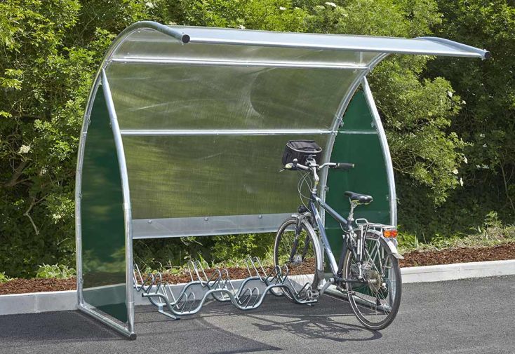 Abri à vélos en acier galvanisé et polycarbonate – 221 x 224 x 220 cm