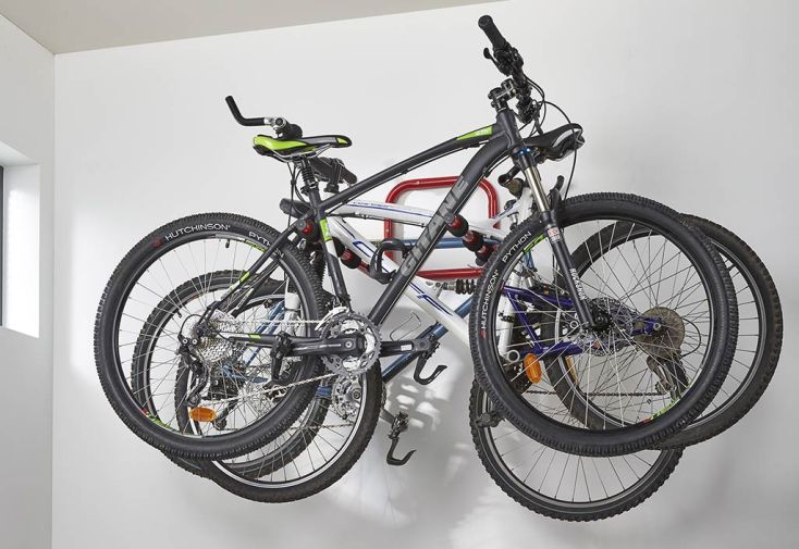 Range-vélos mural rabattable Mottez – 3 vélos