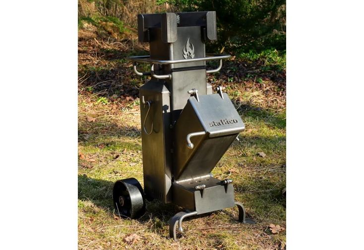 Réchaud à bois plancha en acier Rocket – 60 x 40 x 65 cm