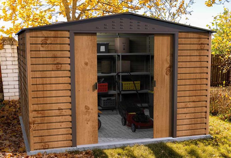 Abri de jardin en métal effet bois Duramax Alpine 9,72 m²