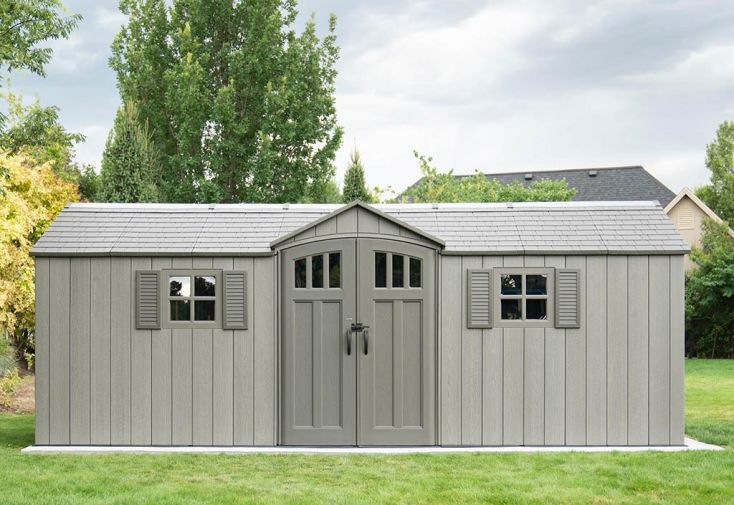 Abri de jardin en résine effet bois anthracite Lifetime – 14,82 m²