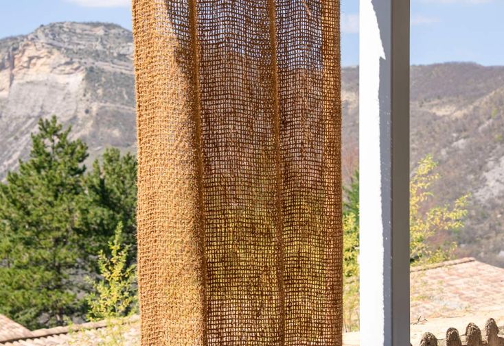 Rideau coulissant à boucles en fibres de coco