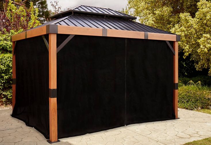 Rideaux en polyester noir pour pergola Fontana Sojag 10 m²