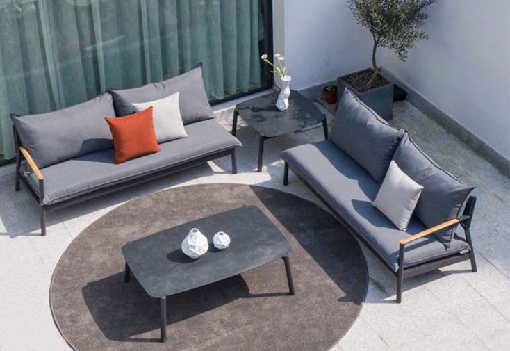 Salon de jardin bas en aluminium – 4/5 places