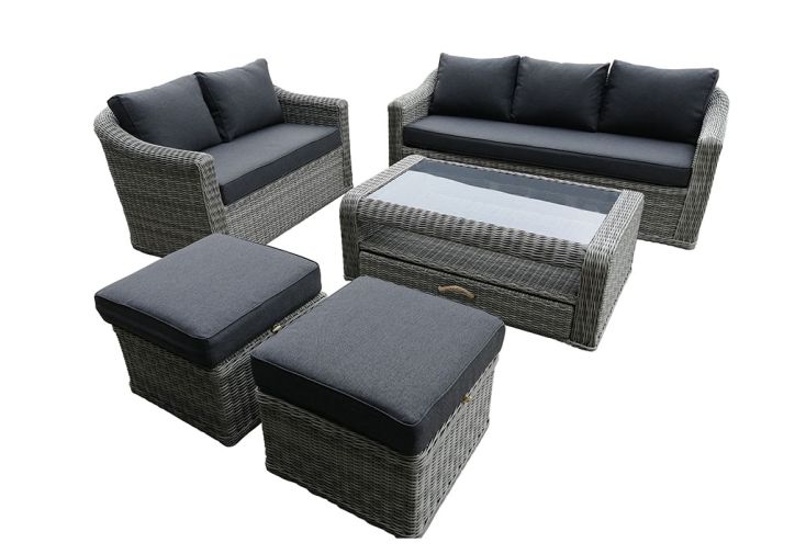 Salon de jardin bas en résine Cap Reinga – 7 places