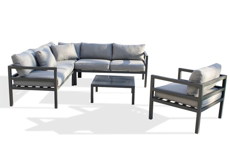 Salon de jardin 6 places en aluminium - Beaubourg