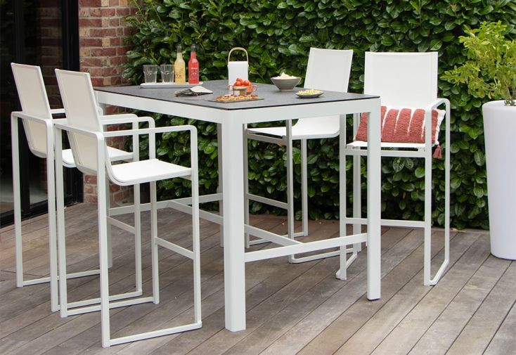 Salon de Jardin en Aluminium Star :  Bar + 4 Fauteuils