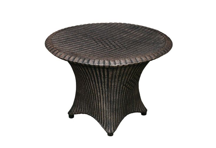 Table basse ronde de jardin en résine marron - Bambou