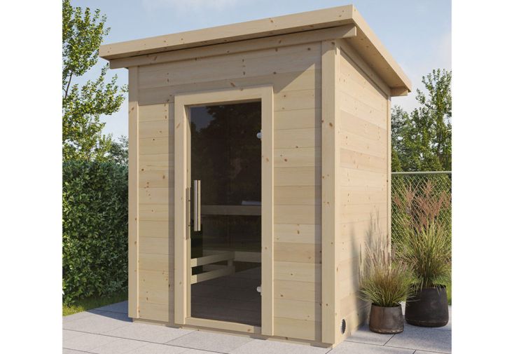 Sauna d’extérieur en bois d’épicéa brut Brico - 3,3 m²