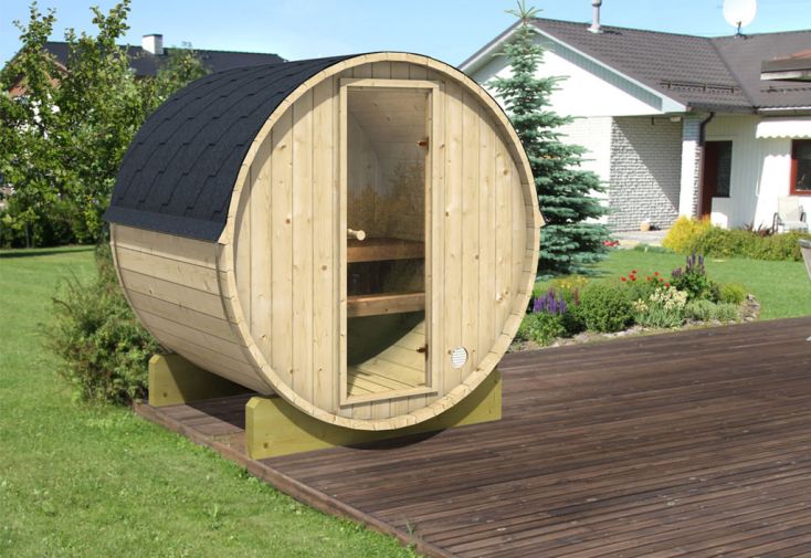 Sauna Extérieur Tonneau en Bois 2/3 Personnes 200 cm – Terrace 