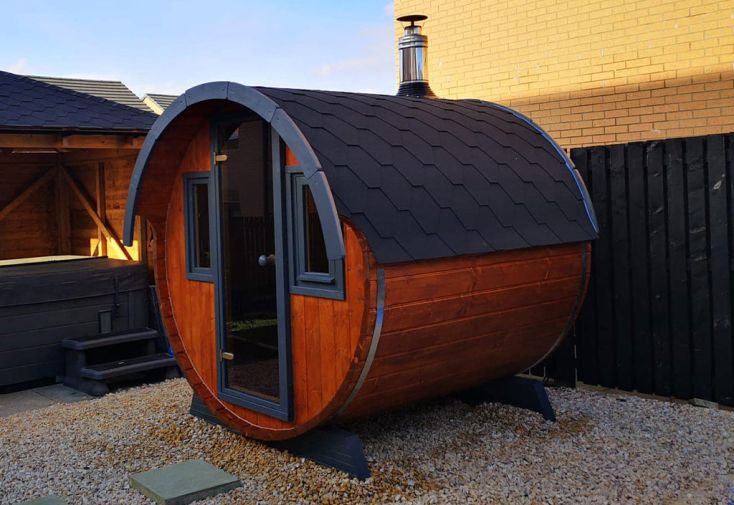 Sauna d'extérieur tonneau en bois 4,51 m² - Barrel 220