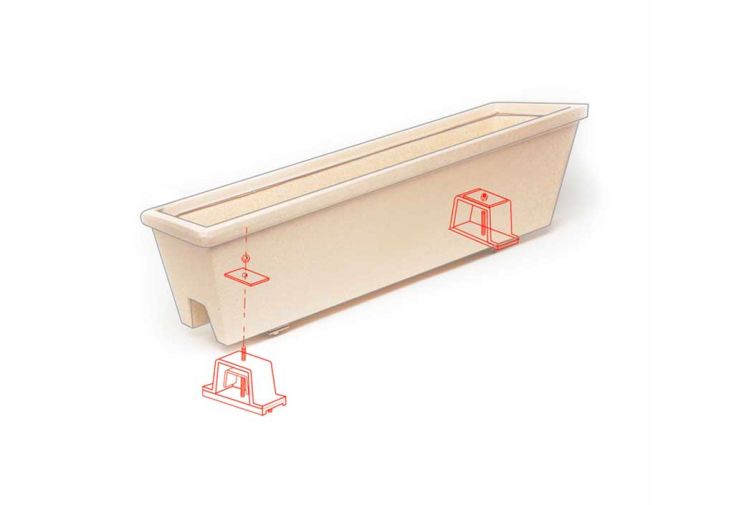 Fixations pour balconnière sur rambarde PAPI