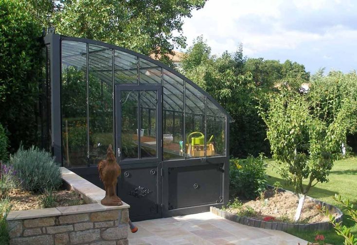 Serre Ancienne en Aluminium et Verre Trempé 4mm Versailles 530x280m 