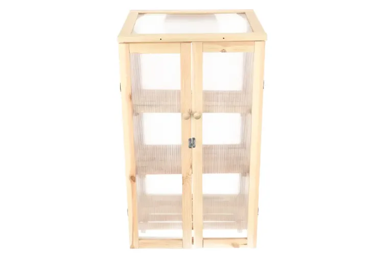 Serre de balcon pour semis en bois et polycarbonate - Naturel L